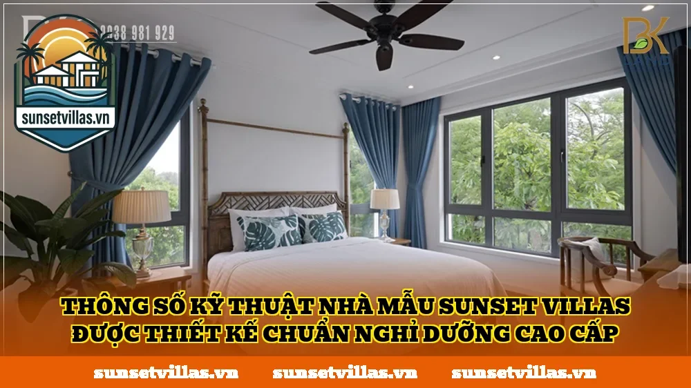 Thông số kỹ thuật nhà mẫu SunSet Villas được thiết kế chuẩn nghỉ dưỡng cao cấp