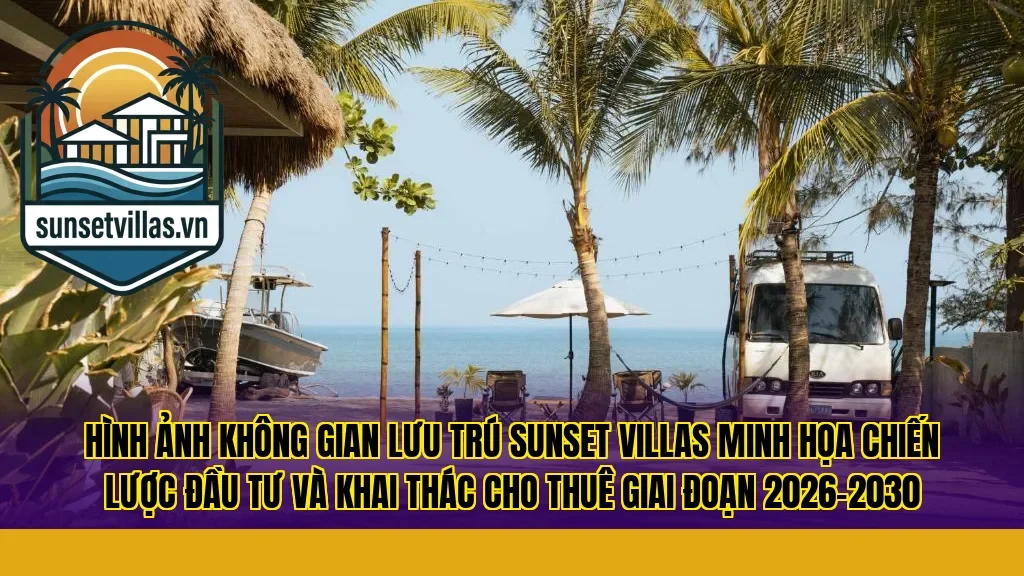 Hình ảnh không gian lưu trú Sunset Villas minh họa chiến lược đầu tư và khai thác cho thuê giai đoạn 2026–2030